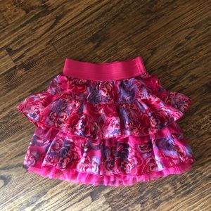 Pink ruffle skirt